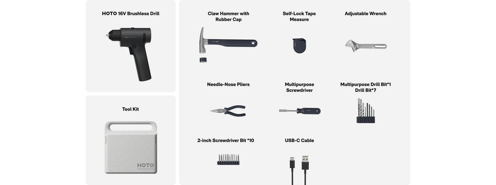 16V Brushless Drill Tool Kit