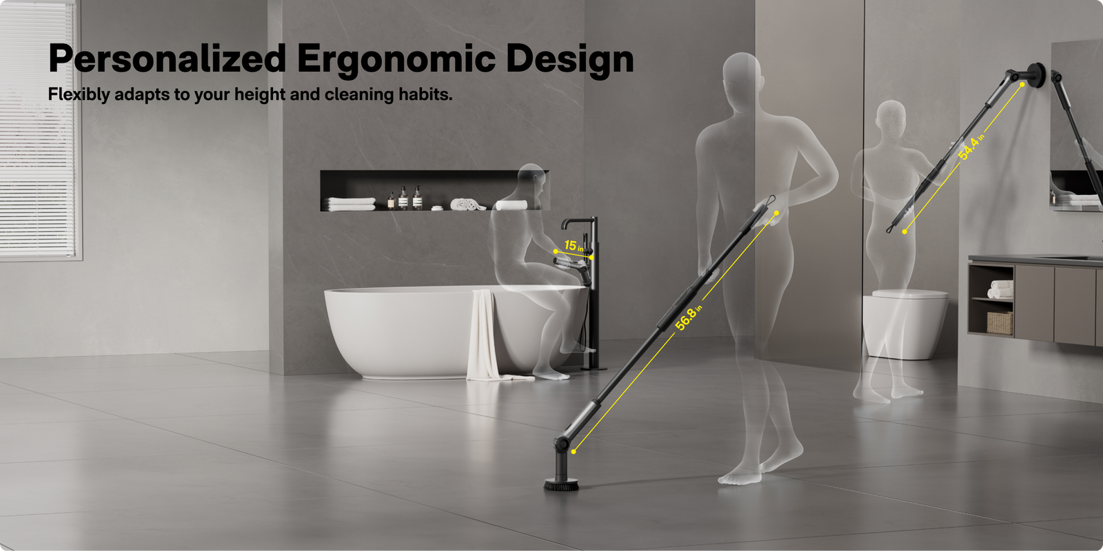HOTO Flexi™ Cordless Spin Scrubber
